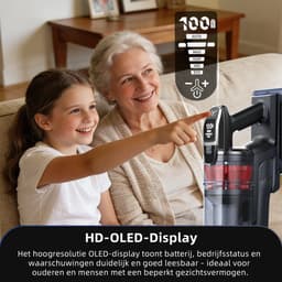 Grenintol - Steelstofzuiger - Steelstofzuiger Draadloos - Snoerloze stofzuiger -85000Pa/500W - LED - Max 60 Min Werktijd - 1,6 L Stofbak - HEPA Filter - 4 Snelheden-Geschikt Voor Tapijt, Harde Vloeren en Dierenhaar — thumbnail 2