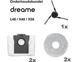 Dreame L40 / X40 / X50 Onderhoudsbundel 1x Zijborstel 2x Dweilpad 2x Stofzuigerzak