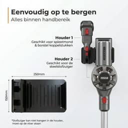 Zedar S600 Steelstofzuiger draadloos met 4 verschillende opzetstukken - Draadloze stofzuiger - zonder zak op accu- Vacuum cleaner - accu stofzuiger — thumbnail 3
