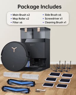 Vervangende accessoires Geschikt voor Ecovacs Deebot X8 Omni/X8 Pro Omni robotstofzuiger, reserveonderdelen met 2 hoofdborstels, 2 dweilrollen, 6 filters, 6 zijborstels, reinigingsborstel en schroevendraaier — thumbnail 2