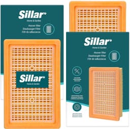 Sillar, stofzuigerfilter, uitlaat, HEPA, geschikt met Karcher WD4, WD5, WD6, MV4, MV5, MV6 stofzuigers, vervanging voor filters 2.863-006.0, 2.863-005.0, 16x10.2x5 cm, 2 stuks — thumbnail 1