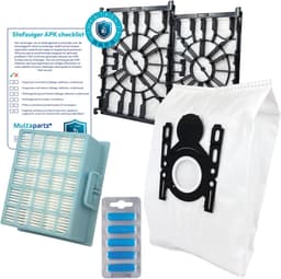 Multaparts® stofzuiger-APK set Siemens Z4 | Complete onderhoudsset met stofzuigerzakken (10 x), motorfilter (2 x), HEPA filter, geursticks (5 x), APK-checklist & APK-sticker | Maak je stofzuiger weer als nieuw — thumbnail 1