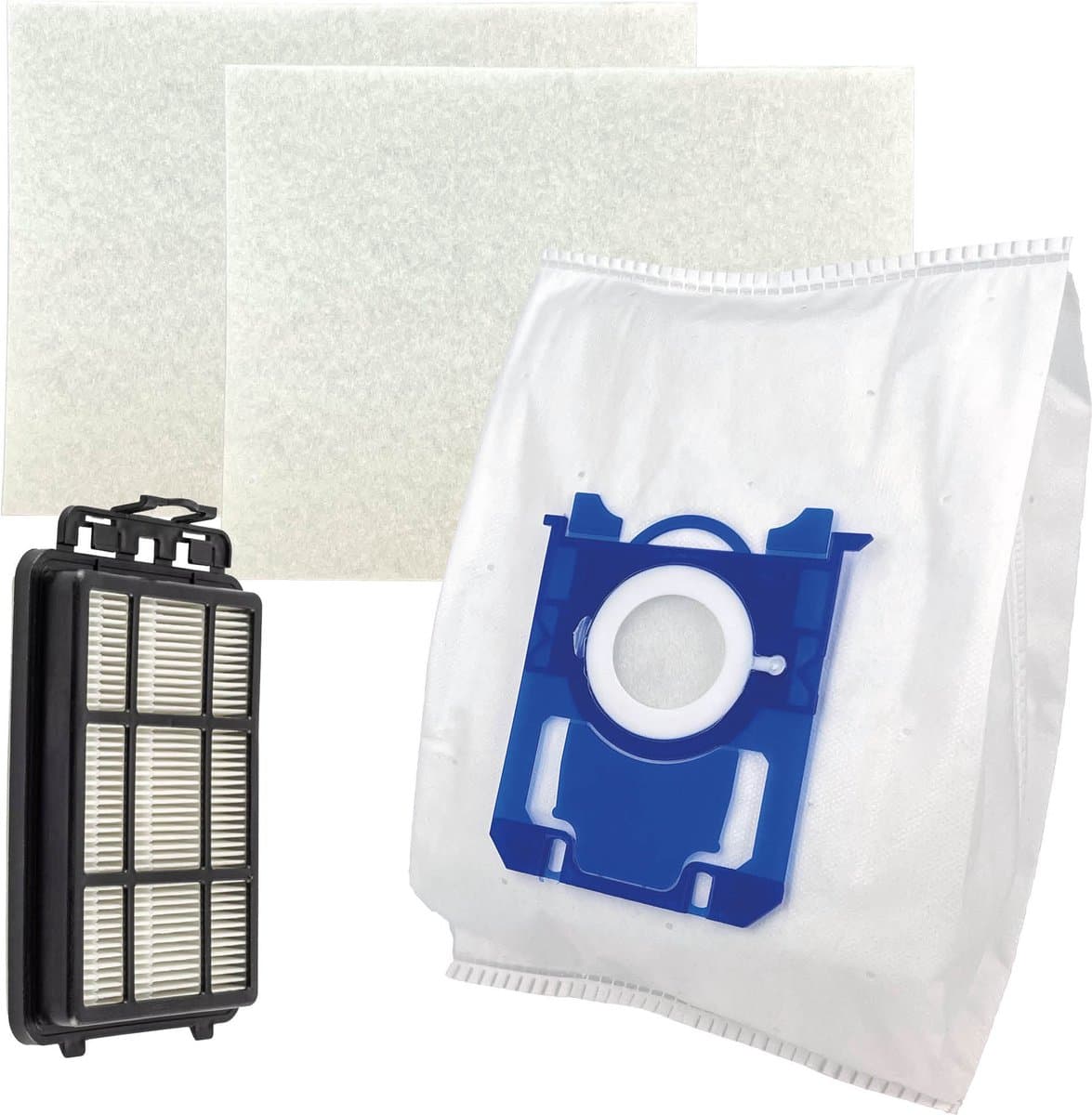 Multaparts® stofzuigerzakken set met filters geschikt voor Electrolux EB31 / EB51 / EEG4 serie | Set met stofzuigerzakken type S-BAG (10 x), motorfilter (2 x), HEPA filter — afbeelding 1