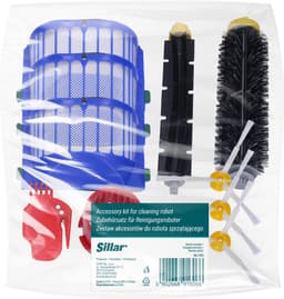 Sillar, accessoireset voor schoonmaakrobot, vervangingen, geschikt voor iRobot Roomba 600-serie, 3x HEPA filter, 1x hoofdborstel, 1x rolborstel, 3x zijborstels, 2x schoonmaakmiddel, 10st — thumbnail 4