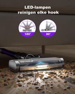 RFWR® Draadloze Steelstofzuiger met 48000Pa Zuigkracht en 70 Minuten Duur voor Tapijten en Harde Vloeren — thumbnail 4