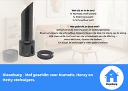 Kleanburg® - Geschikt voor Numatic, Henry en Hetty - Mof - Handgreep - Tussenstuk - 1 stuk — thumbnail 3