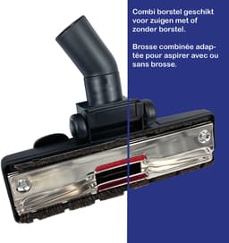 Combinatie zuigmond universeel 35 mm - incl. 32 mm reduceer ring- | Lichtgewicht model met natuurhaar en wieltjes | Geschikt voor o.a. AEG, Bosch, Electrolux, Nilfisk, Miele, Philips, Numatic, Siemens en andere merken | Multaparts® huismerk — thumbnail 2