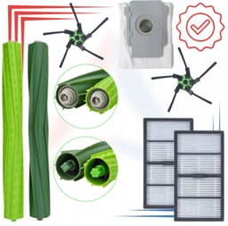 onderdelen compatibel met stofzuiger iRobot Roomba S9/S9 Plus - Inhoud van de set: 2 x rolborstels 3 x HEPA-filter 3 x zijborstels 3 x stofzak - hoogwaardige vervanging — thumbnail 4