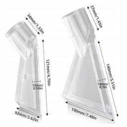 2 x Stofzuiger transparant mondstuk - mondstuk binnendiameter 38 mm - buitendiameter 45-46 mm - voor het reinigen van banken, autotapijten, zitkussens — thumbnail 2
