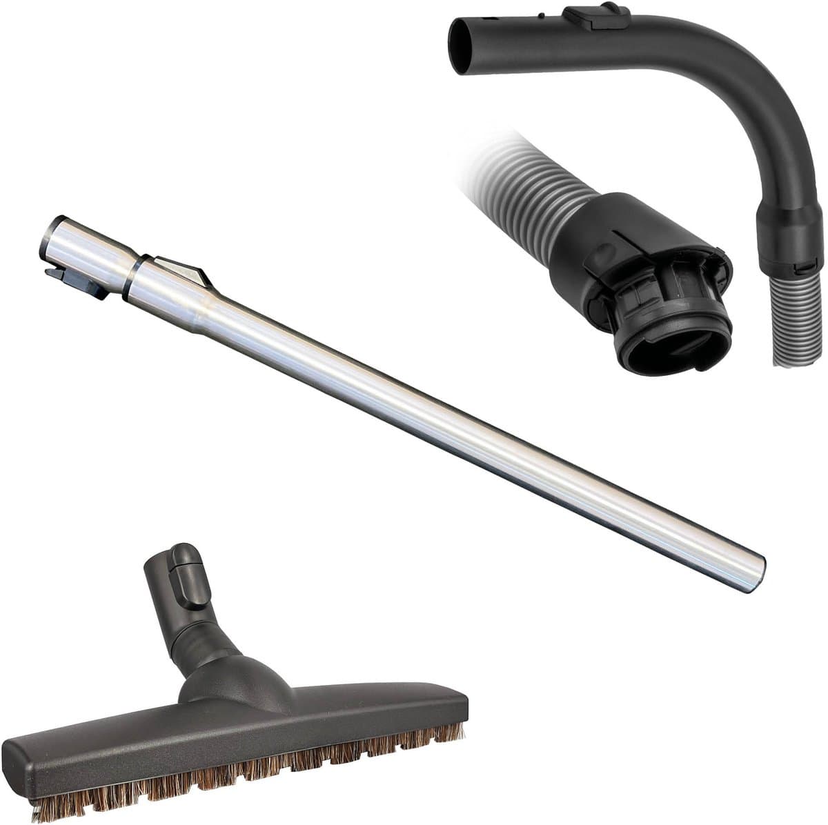 Multaparts® hulpstukken set geschikt voor Miele Complete C3 / S6 / S8 (check type): parket zuigmond, complete stofzuigerslang, telescoop zuigbuis | Vervang alle hulpstukken in 1 keer | Hoge kwaliteit alternatieve onderdelen voor een setprijs — afbeelding 1