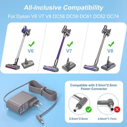 26.1V Oplader Geschikt voor Dyson V6 V7 V8 - Vervangende Oplader Geschikt voor Dyson - Universeel - Battery Charger - Stofzuigeradapter - Kabel 1,8 m - Voor Dyson Steelstofzuigers - Voor Animal Stofzuigers Netwerkadapter AC-Ad — thumbnail 4