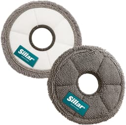 Sillar, set 12 dweilpads, microvezeldoek, geschikt voor Xiaomi S10 S20 X10 X20 L10 L20 X30 X40 X50, vervanging RMP7 / RMP8, herbruikbaar, diameter 13.5cm — thumbnail 2
