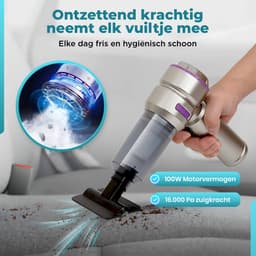 E-Intra® IntraPure 16000PA – 10 Opzetstukken - Kruimeldief Snoerloos - 3 Zuig & Blaas Standen - Opbergtas - Voor Auto, Thuis en Kantoor - Klein maar Krachtig - Stil & Compact – Krachtige Handstofzuiger met HEPA-filter en USB-Handstofzuiger — thumbnail 4