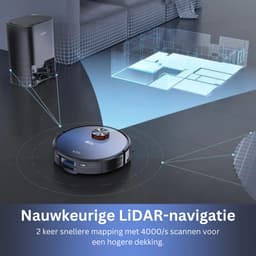 Robotstofzuiger - Laadstation - Leegt automatisch - 3000Pa - Appbediening - Stembediening - Vacuümzuiger - 150 minuten - Dweilen - LDS - Navigatiesysteem - 2.5 liter - 60 dagen niet legen - 10 mappen - — thumbnail 5