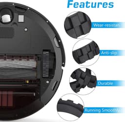 8 stuks Wielbanden - Geschikt voor Roborock IRobot Roomba 500 600 700 800 900 E5 I7 j7 + j9 – geschikt voor de iRobot Roomba 'e'-'i'-'j' en 's' Serie - Antislip Rubberen Banden - Stil - Eenvoudige Montage - Vervangende Accessoires - voor Robotstofzui — thumbnail 5
