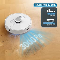 Redkey R10 Robotstofzuiger met Dweilfunctie - Robotstofzuiger met Laadstation - Robotstofzuiger leegt Automatisch - Robot Stofzuiger - Dweilrobot - Wit — thumbnail 5