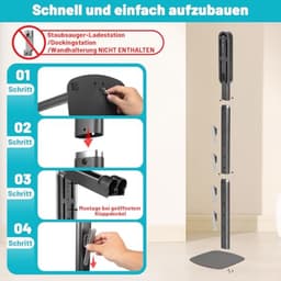 Ruimtebesparende standaard voor accustofzuigers - Draadloze stofzuigerhouder zonder boren — thumbnail 4