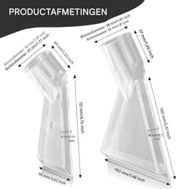 EXCITAT Reinigingstips - Stofzuigermondstukken - Multifunctioneel - Geschikt voor tapijten, trappen, stoelen - 2 stuks — thumbnail 5