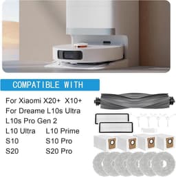 Geschikt voor Toepasselijke vervangende accessoires voor Xiaomi X20+, X10+, voor Dreame L10s Pro Gen 2, L10s Ultra, L10 Ultra, L10 Prime robotstofzuiger, Rolborstels + 6 Doek + 4 Stofzakken + 4 Borstels — thumbnail 2