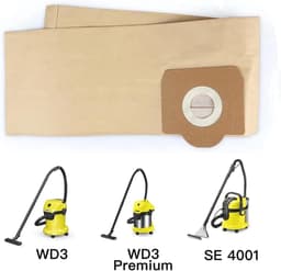 5x Stofzuigerzakken Geschikt voor Kärcher WD2 / WD3 / WD4 / WD5 / WD6 – BIO Papieren Vervangzakken 25L | Compatibel met SE 4001, SE 4002, KNT, KWD Serie | Duurzame 2-laags Filterzakken — thumbnail 2