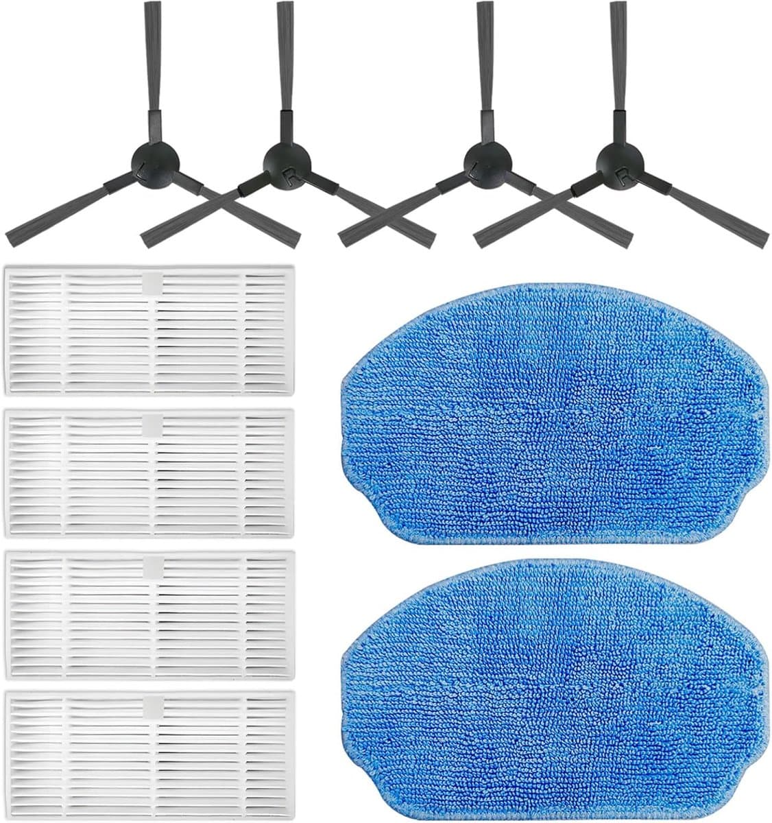 Robotstofzuiger accessoires - Geschik voor ZCWA ONSON MAMNV BR150 & BR151 - met filter, mop pad en zijborstels - 10 stuks — afbeelding 1