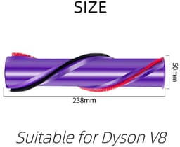 Vervangende Borstelrol - Brushbar - Brushroll - Roller Borstel - Geschikt voor Dyson V8 Draadloze Stofzuiger - Borstelrol - Scrollstrip - Reserveonderdelen - 50 mm — thumbnail 3