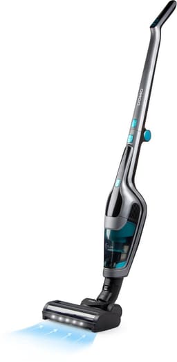 DOMO DO249SV Steelstofzuiger 2-in-1 - Kruimeldief - Draadloos - Stofzuiger Zonder Zak - 55 min - 21.6 V - Grijs/Blauw — thumbnail 1