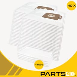 40 Stofzuigerzakken PARTS4® geschikt voor Nilfisk Select / Power -incl. 4 filters- | Made in Europe | Passend in o.a. Nilfisk Select, Select Parket, Select Petcare & Nilfisk Power P10, P20, P40 — thumbnail 4