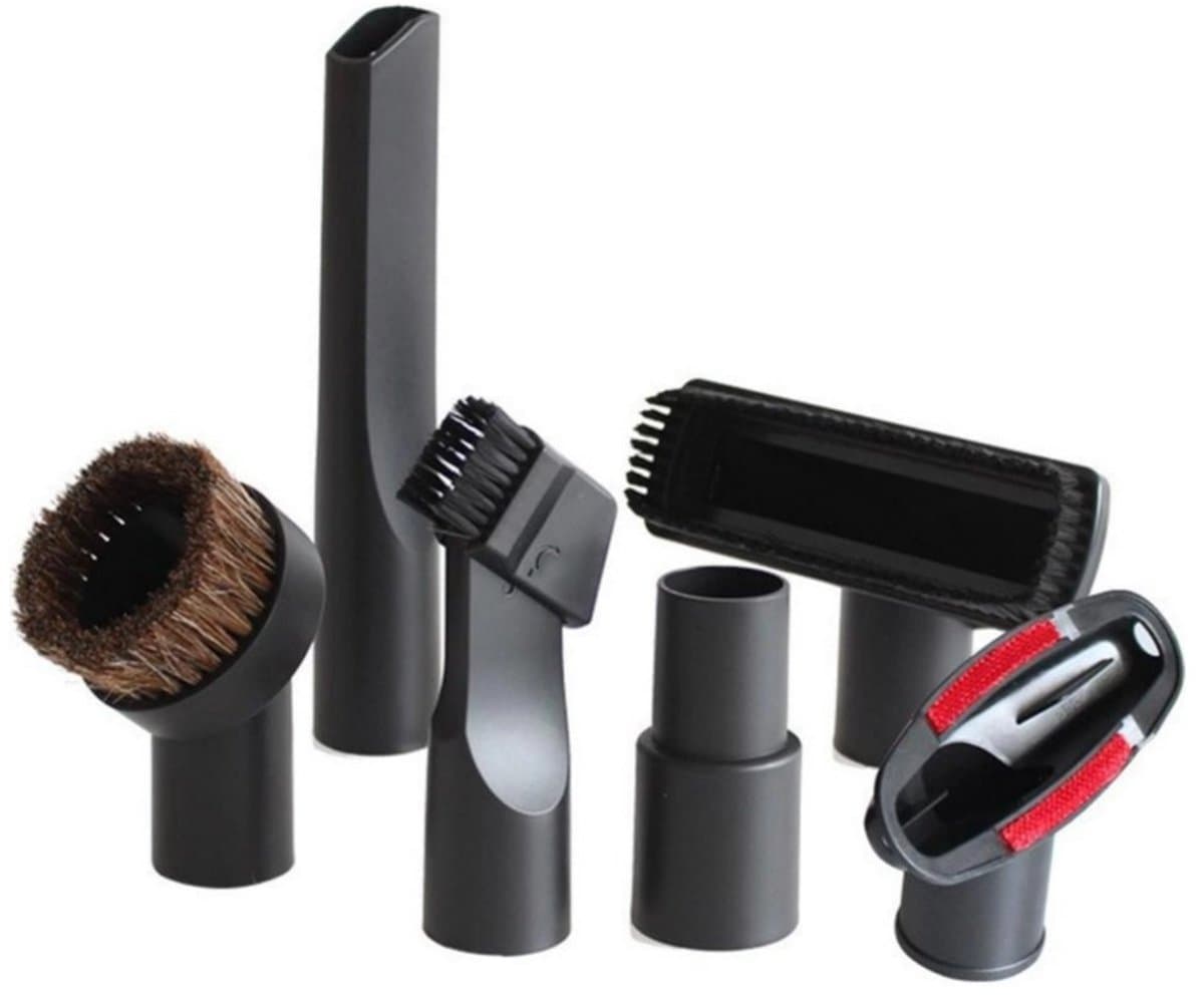 Stofzuiger Zuigmond Set - 6 Stuks - geschikt voor Miele,Philips,AEG,Karcher,Bosch,Numatic,Nilfisk - spleetzuigmond - Universeel Opzetstuk - zwart — afbeelding 1