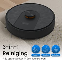 Chesto T2 Pro 3-in-1 Robotstofzuiger met Dweilfunctie – 5000 Pa - Geschikt voor Dierenharen - LDS navigatie - App-besturing - Inclusief Zelflegend Station — thumbnail 3
