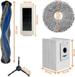 Accessoirespakket voor Ecovacs Deebot X5 Omni/X5 Pro Omni - Zak/Filter/Dweil/Zijborstel/Afzuigrol — thumbnail 2