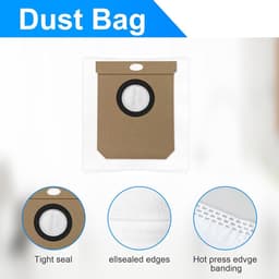 Accessoireset gescht voor Eufy Clean L50 / L50 SES / L60 / L60 hybride robotstofzuigeronderdelen, 1 hoofdroller borstel + 4 zijborstels + 4 filters + 4 stofzakken + 1 reinigingsborstel — thumbnail 3
