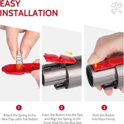 Geschikt voor dyson V7 V8 V10 V11 V15 stofzuiger sluitplaat knop, stofzuiger buis vervangen/licht gereedschap knop met veer, 2-delige vacuumpomp/cleanhead clip — thumbnail 3