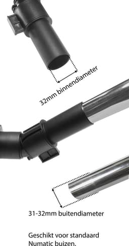 Dparts combizuigmond geschikt voor Numatic - met parkeerhaak - 32mm - Stofzuigervoet - Stofzuigerborstel - Zuigmond voor Henry en Hetty — thumbnail 2