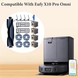 16 stuks reserveonderdeel voor Eufy X10 Pro Omni robotstofzuiger, 1 rolborstel, 4 zijborstels, 2 filters, 4 dweilpad, 4 stofzak, 1 reinigingsborstel — thumbnail 4
