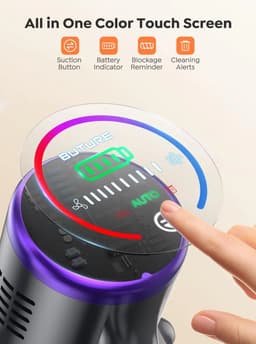DHN Draadloze stofzuiger - zuigkracht 48 kPa - 500W Steelstofzuiger Draadloos - Batterijduur 60 minuten - Verwijderbare Batterij - 1,5 L Stofbak - Huishoudelijke Apparaten - Geschikt voor tapijt, harde vloeren en dierenhaar - — thumbnail 2