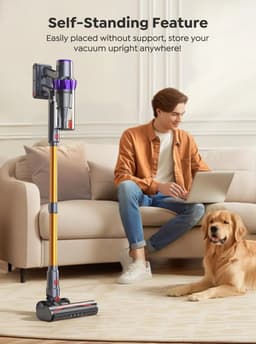 DHN Draadloze stofzuiger - zuigkracht 48 kPa - 500W Steelstofzuiger Draadloos - Batterijduur 60 minuten - Verwijderbare Batterij - 1,5 L Stofbak - Huishoudelijke Apparaten - Geschikt voor tapijt, harde vloeren en dierenhaar - — thumbnail 3