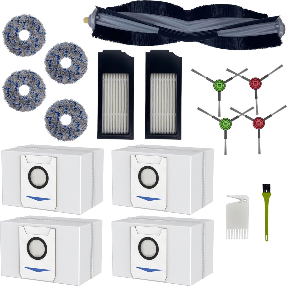 Accessoirepakket voor Ecovacs Deebot X1 Omni/X1 Turbo/T10 Turbo-Bag/Filter/Dweil/Zijborstel/Afzuigrol — afbeelding 1