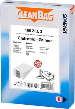 Cleanbag Zelmer stofzuigerzakken Lloyds Solac etc 5stuks 2 filters 109zel3 — thumbnail 1