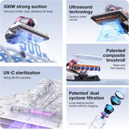 JIMMY BX5 Pro Stofmijtstofzuiger - 500W - UV & Ultrasoon - 99,99% Bacteriedoding - Roserood — thumbnail 3