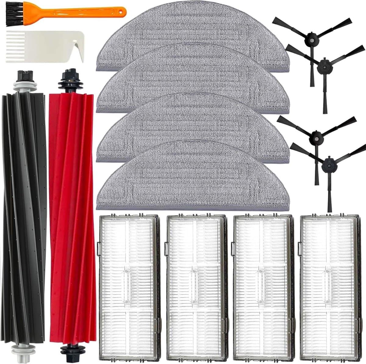 YONO Accessoires Set geschikt voor Roborock S8 - S8 Pro Ultra - S8+ - Hoofdborstel - Dweilpads - Borstels - Filters - 16in1 — afbeelding 1