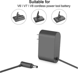 Loha party® Oplader Geschikt voor Dyson V6 V7 V8 - Oplader -Stofzuiger Oplader- Kabel 1,8 m - Stofzuiger Stroomadapter - Voor Dyson Steelstofzuigers — thumbnail 2