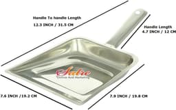 Stoffen Schotel - Veegschop - Huishoudelijk Werk - Roestvrij Staal - 31 cm - Zilver — thumbnail 2
