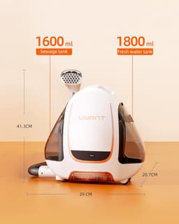 UWANT B100 Draagbare tapijt- en bekledingsreiniger,Tapijtreiniger, 12Kpa sterke zuigkracht, compacte handreiniger, lichtgewicht shampoo-apparaat voor auto's, autodetailing, huisdierlijke vlekken, meubels en banken — thumbnail 3