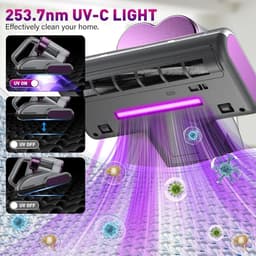 Mijtstofzuiger Matras - Matrasreiniger Bedstofzuiger - Allergenen Verwijderen - Met UV-licht - 500 W 16 KPA - Zwart — thumbnail 2