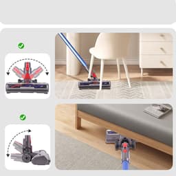 Stofzuigerborstelkoppen - Gemotoriseerde mondstukken voor Dyson V7, V8, V10, V11, V15 - Vloerborstel met turboborstelharen - Vloerborstel + vogelborstel - Stofzuigeraccessoires - Vloermondstuk met LED-verlichting - Zwart — thumbnail 2