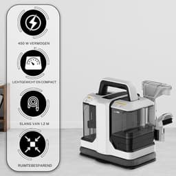 Verte Meubelreiniger - Draagbare Tapijtreiniger – 450 W - Krachtige Zuigkracht - Voor Bekleding en Vlekverwijdering – Handmodel Vlekverwijderaar voor Banken - Tapijten - Autostoelen - Matrassen en Stoffen – Wit — thumbnail 5