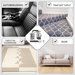 Verte Meubelreiniger - Draagbare Tapijtreiniger – 450 W - Krachtige Zuigkracht - Voor Bekleding en Vlekverwijdering – Handmodel Vlekverwijderaar voor Banken - Tapijten - Autostoelen - Matrassen en Stoffen – Wit — thumbnail 3