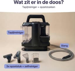 Verte Meubelreiniger - Vlekverwijderaar - Krachtige Tapijtreiniger - 4 Hulpstukken - Meubelreiniger - Bankreiniger - Stoelreiniger — thumbnail 4