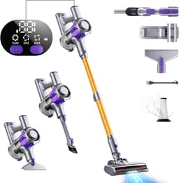 Draadloze Stofzuiger - Steelstofzuiger Accu - Efficiënt Schoonmaken - 40000 Pa Zuigkracht - 50 Min Looptijd - Paars Goud — thumbnail 1